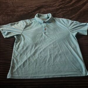 Cubavera Blue Polo Shirt Classic Knit Design